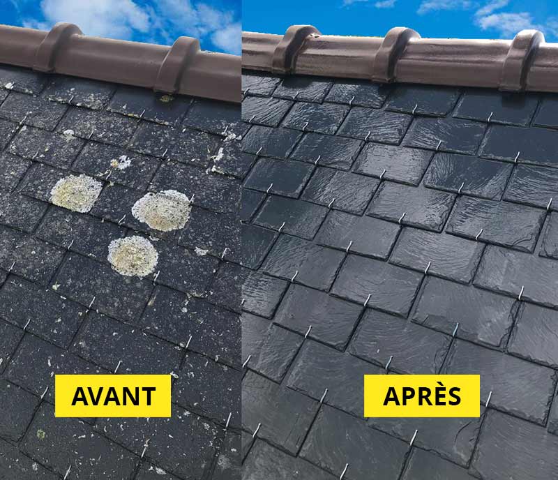 Nettoyage toiture - TYPRORÉNOV artisan couvreur dans le Morbihan et dans toute la Bretagne : nettoyage, traitement anti-mousse  démoussage toiture. Peinture revêtement peinture hydrofuge coloré sur toiture Intervention dans le  Morbihan, le Finistère, les Côtes-d’Armor et l’Ille-et-Vilaine