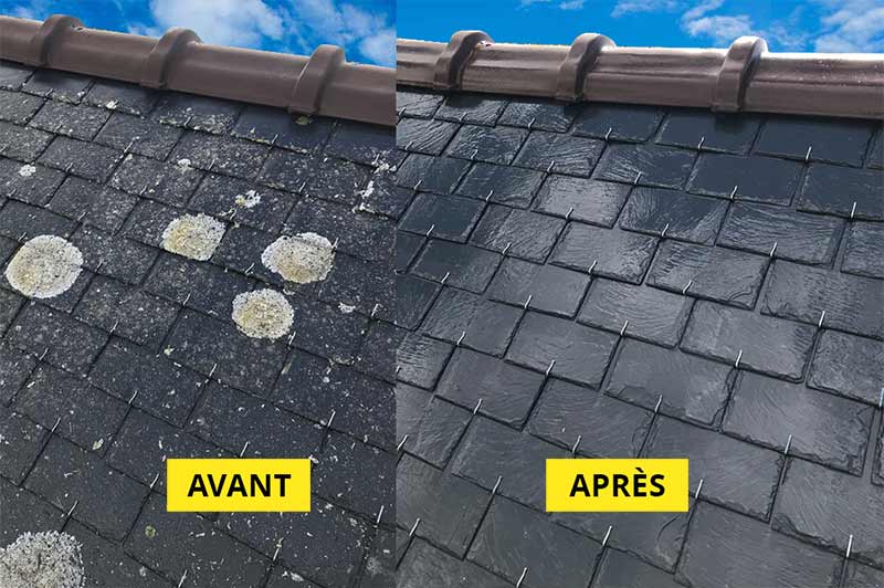 Nettoyage toiture - TYPRORÉNOV artisan couvreur dans le Morbihan et dans toute la Bretagne : nettoyage, traitement anti-mousse  démoussage toiture. Peinture revêtement peinture hydrofuge coloré sur toiture Intervention dans le  Morbihan, le Finistère, les Côtes-d’Armor et l’Ille-et-Vilaine